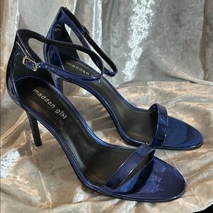 NWT MADDEN GIRL METALLIC STEEL BLUE SANDAL 9.5 M